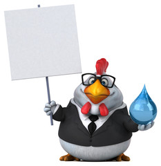 Fun chicken - 3D Illustration