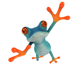 Obraz na płótnie Canvas Fun frog - 3D Illustration