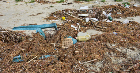 Environmental pollution at the beach