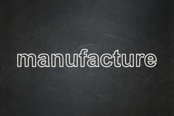 Industry concept: text Manufacture on Black chalkboard background