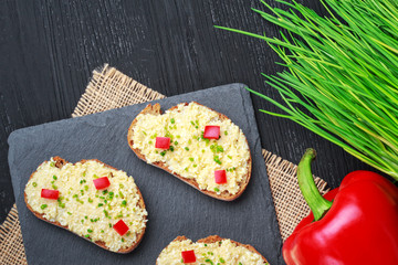 Toast with egg cream