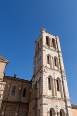 Fototapeta na wymiar Bell Tower of Ferrara Cathedral (Cattedrale di San Giorgio - 1135) - Italy