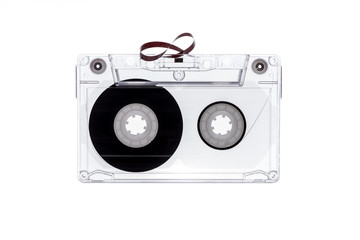 Magnetic tape. Audio tape cassette isolated on white background. 