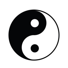 Ying yang icon, simple style, stock vector illustration