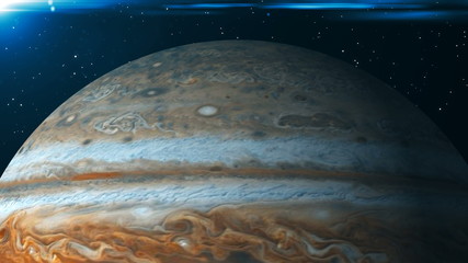 Planet Jupiter. 3d rendering digital background. Space backdrop