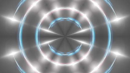 Abstract background with VJ Fractal silver kaleidoscopic. 3d rendering digital backdrop.