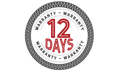 12 days warranty icon vintage rubber stamp guarantee