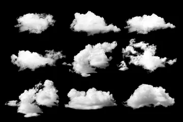 Fotobehang Set of White cloud on black © PThira89