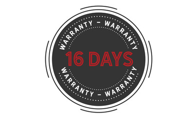 16 days warranty icon vintage rubber stamp guarantee
