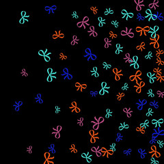 Festive Background with Colorful Bows. Delicate Pattern for Postcard, Print, Banner or Poster. Little Pretty Bows For Party Decoration, Wedding, Birthday or Anniversary Invitation. Vector