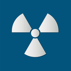 radiation icon,radiation symbol,White icon on blue background