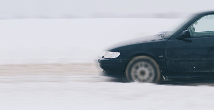 Black car in Snow