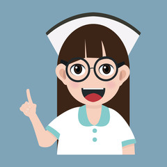Smiley nurse cartoon Character