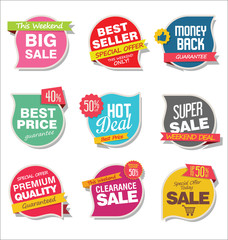 Modern stickers and tags collection