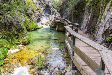 Boardwalk through Cerrada de Elias gorge in Cazorla National Park