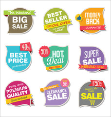 Modern stickers and tags collection