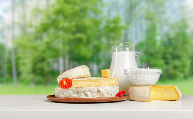 cheese on wooden table