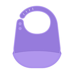 Baby bib isolated on white background. Vector illustration of baby feeding supplies.