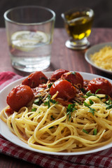 Plate of pasta with cherry tomato sauce