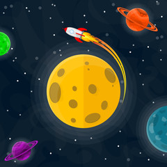 Space cute background. Vector illustration