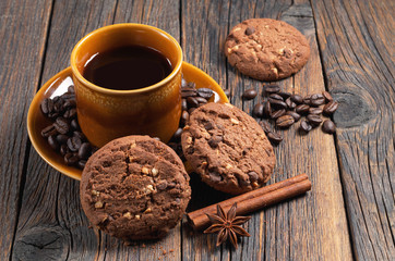 Coffee and chocolate cookies