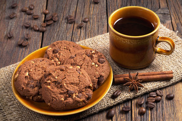 Coffee and chocolate cookies