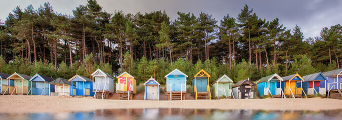 Beach hut row on the Norfolk coast