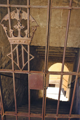Metal gate with shield.Valencia city