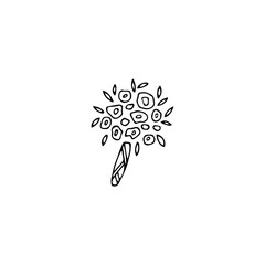 Wedding bouquet logo element