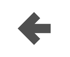 Left arrow simple icon. Direction Arrowhead symbol. Navigation pointer sign. Quality design elements. Classic style. Vector