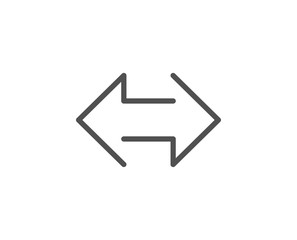 Sync arrows line icon. Communication Arrowheads symbol. Navigation pointer sign. Quality design element. Editable stroke. Vector
