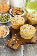 Lentil muffins on the table