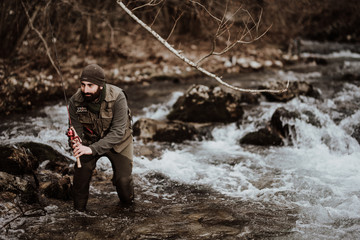 catch trout in the stream