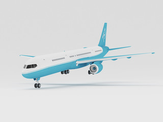 Fototapeta premium Airplane isolated on a white background. 3D rendering
