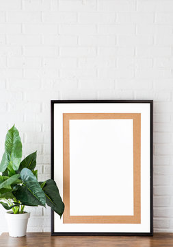 frame picture interior design flower background white
