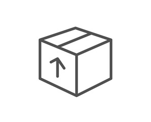 Delivery box line icon. Logistics shipping sign. Parcels tracking symbol. Quality design element. Editable stroke. Vector