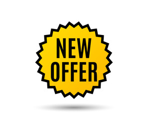 New offer. Special price sign. Advertising Discounts symbol. Star button. Graphic design element. Vector