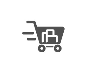 Delivery Service simple icon. Shopping cart sign. Express Online buying. Supermarket basket symbol. Quality design elements. Classic style. Vector