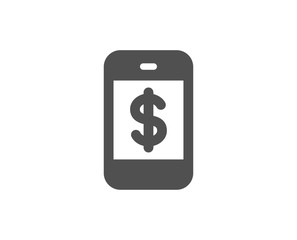 Mobile Shopping simple icon. Smartphone Online buying sign. Dollar symbol. Quality design elements. Classic style. Vector