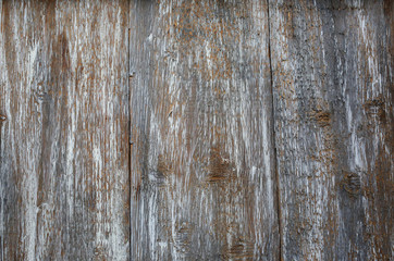 Vintage old wooden background. Grey and brown antique panels. Rough texture. Shaggy and grained floor.