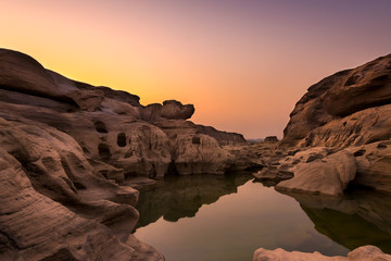 Sunset at Rocks, Sam Phan Bok, Ubon Ratchathani, Thailand