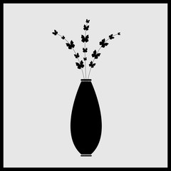 Vase black with butterflies1