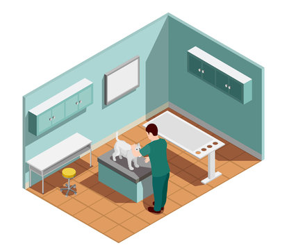 Vet Clinic Isometric Composition