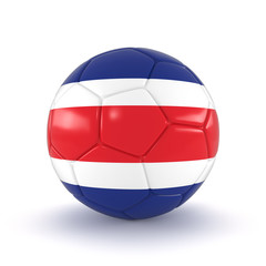 Fußball mit Costa Rica Flagge auf weißem Hintergrund