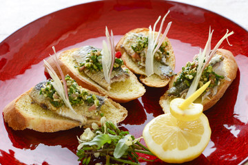 鰯のカナッペ　鰯料理　魚料理