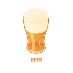 Beer glass color isometric style icon with outline, fastfood concept illustration