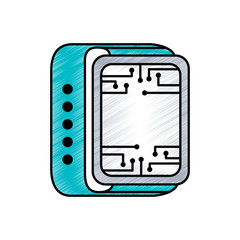 smart watch technology circuit board gadget vector illustration