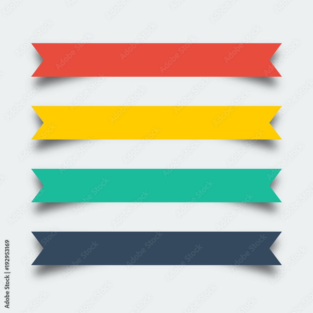 Canvas Prints set of ribbons banners in flat design with shadow
