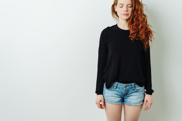 Attractive calm woman with a serene expression