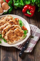 Chicken Medallion with red pepper portions